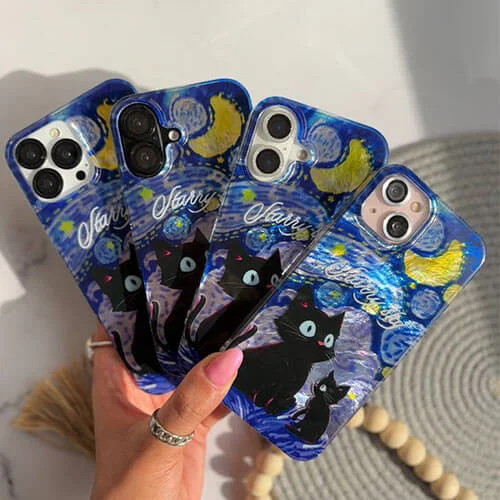 قاب آیفون نقاشی گربه ون گوگ