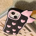 Pink heart bow iPhone case