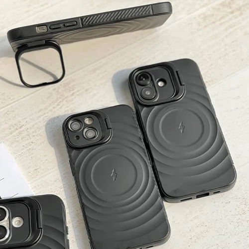 قاب آیفون Black Ball با مگ سیف و لنز استند شو