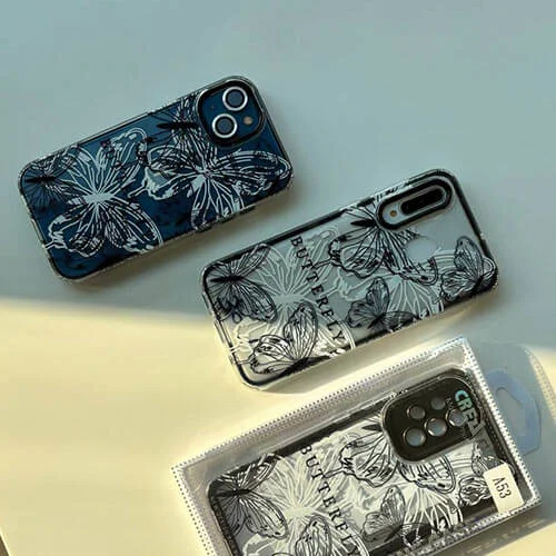 قاب پروانهای آیفون شفاف BUTTERFLY