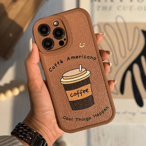 قاب آیفون Caffè americano پشت چرمی